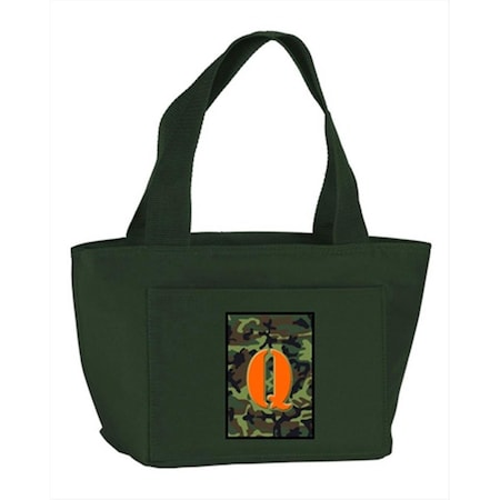 Carolines Treasures Monogram Letter Q - Camo Green Insulated Cooler Lunch Bag CJ1030-Q-GN-8808